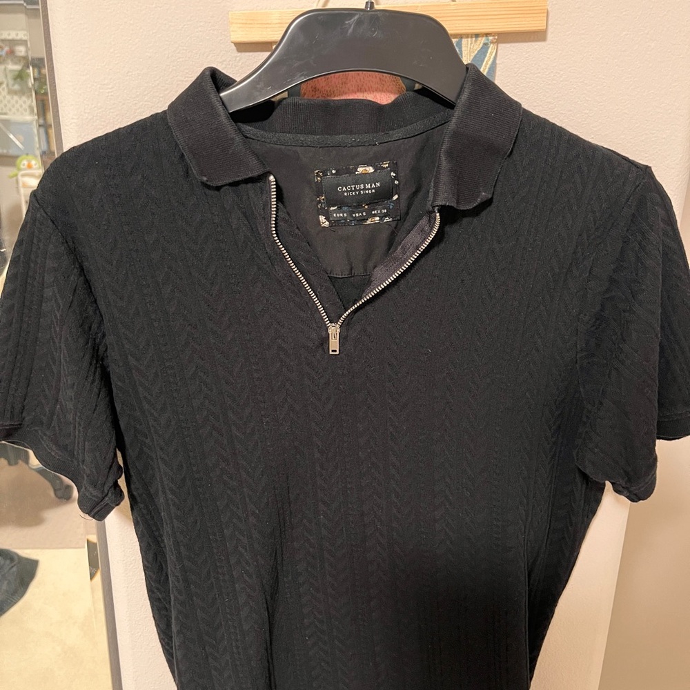 Cactus Man Men's Black Polo Shirt